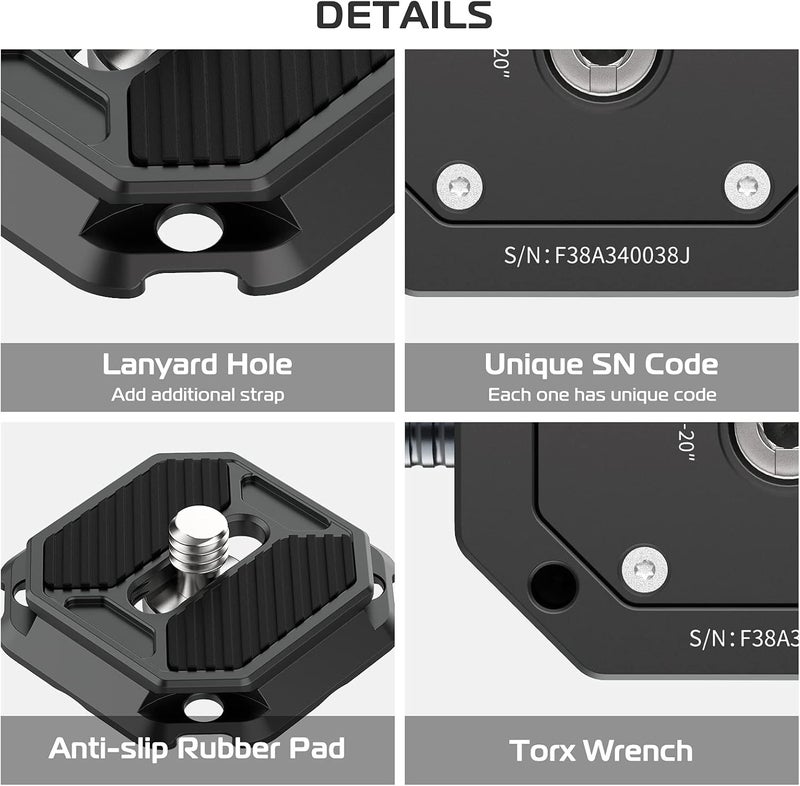 FALCAM F38 Quick Release Kit V1, Plate for DSLR/Mirroless Camera Compatible with Arca Swiss and Clamp for Tripod/Stablizer/Gimbal/Slider-2268 - Image 4